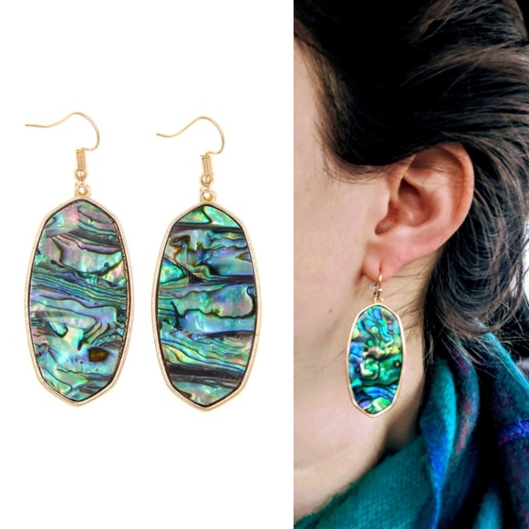 independent Jewelry - Abalone gold framed dangle earrings independent Jewelry - Abalone gold framed dangle earrings